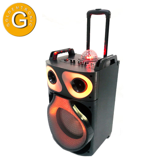 1X10"party speaker wireless portable trolley wooden speaker for indoor and outdoor
