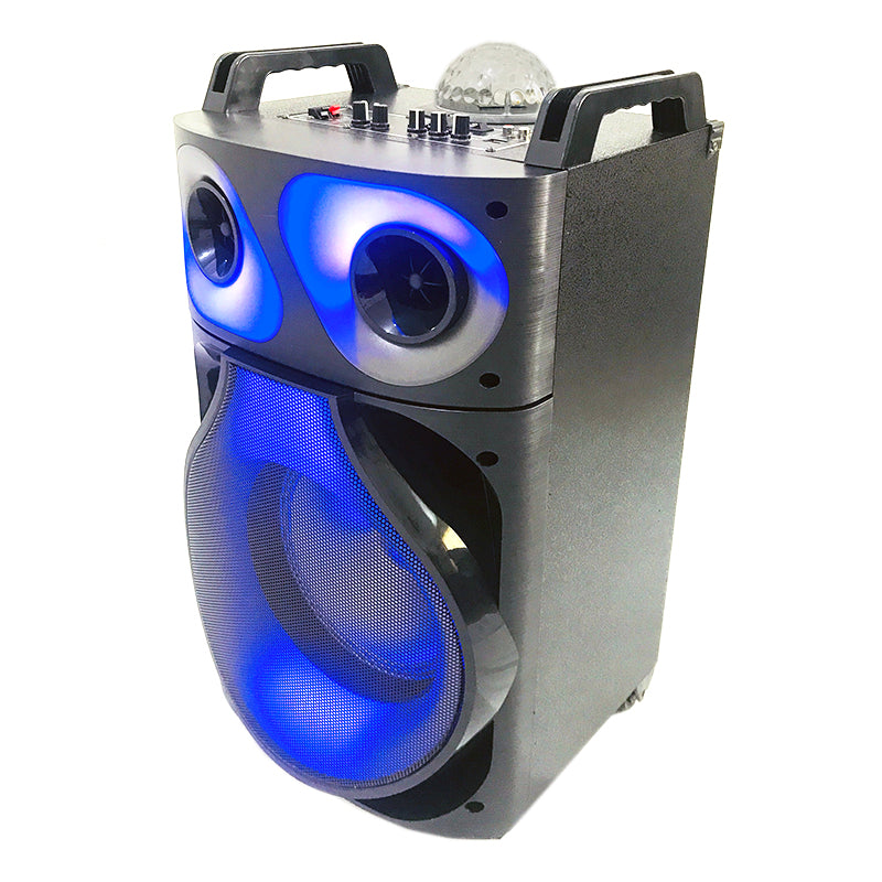 1X10"party speaker wireless portable trolley wooden speaker for indoor and outdoor