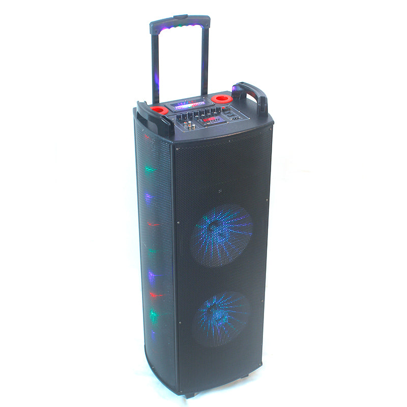 2×12’’high powered bass speakers active party speaker bluotooth with rechargeable battery