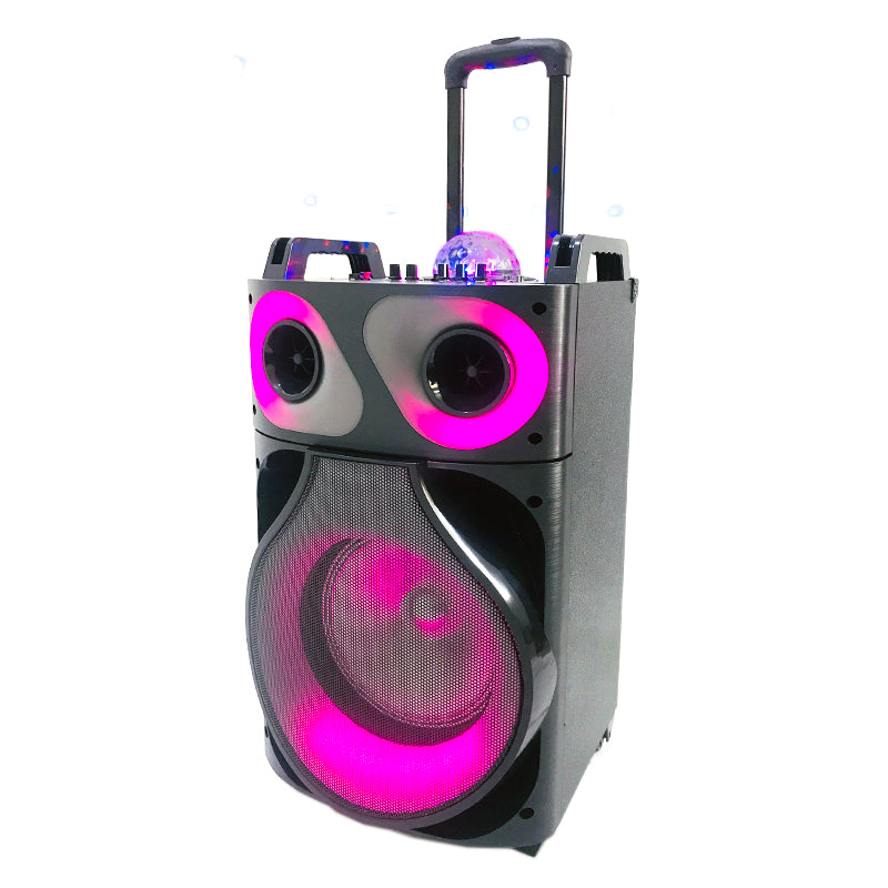 1X10"party speaker wireless portable trolley wooden speaker for indoor and outdoor