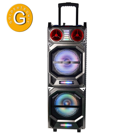 2×10"Wooden inch home party speaker system with disco light