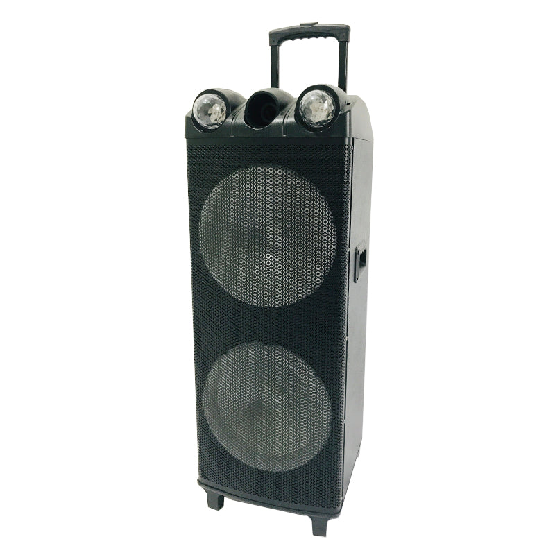 2X12" New Outdoor Trolley Subwoofer Stereo Rechargeable Karaoke Speaker