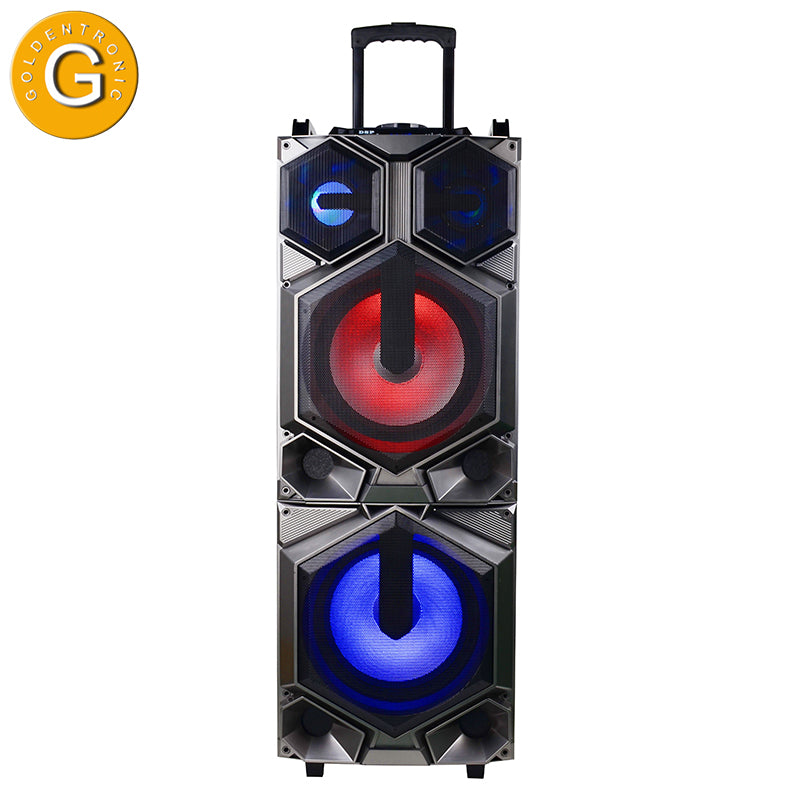 2×12“ Big Power Loud Wooden Trolley Speaker With Flashing Laser Liglt