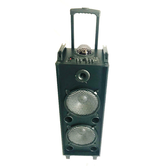 2×10"Super Big Power speakers wireless mic Outdoor bass BT wood speaker