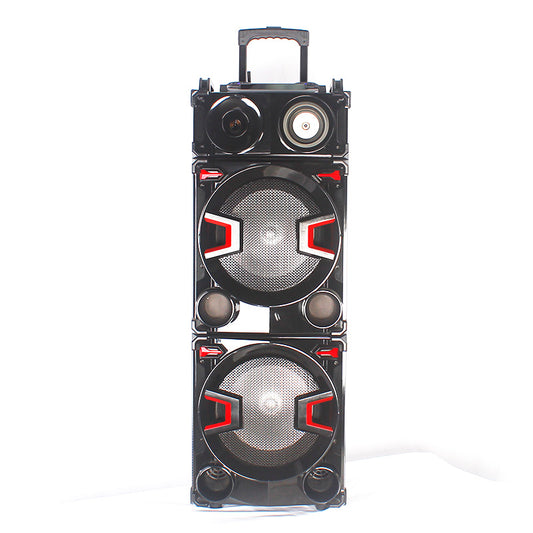 2×12“ good sound DJ party dual 12inch BT wooden trolley speaker