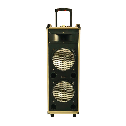 2×10"Karaoke  Bass Active Speaker Wood DJ creative