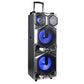 2×12“ Big Power Loud Wooden Trolley Speaker With Flashing Laser Liglt