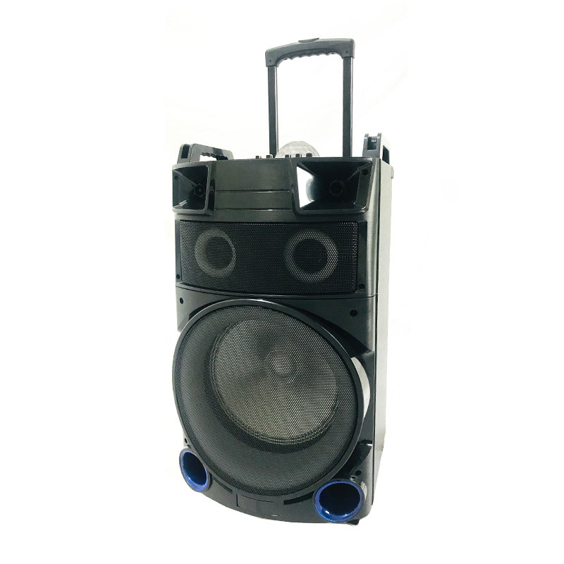 1X12"High Quality Wooden Trolley Speaker  Rechargeable Wood Outdoor Audio with MIC