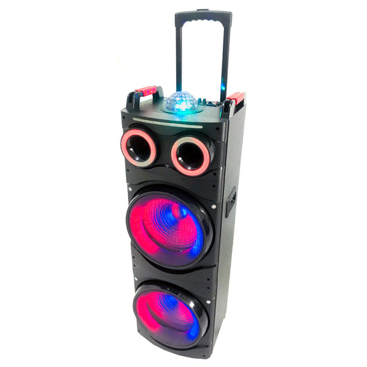 2X12"hot salLeing wireless professional dj speaker bass speaker for outdoor with led light