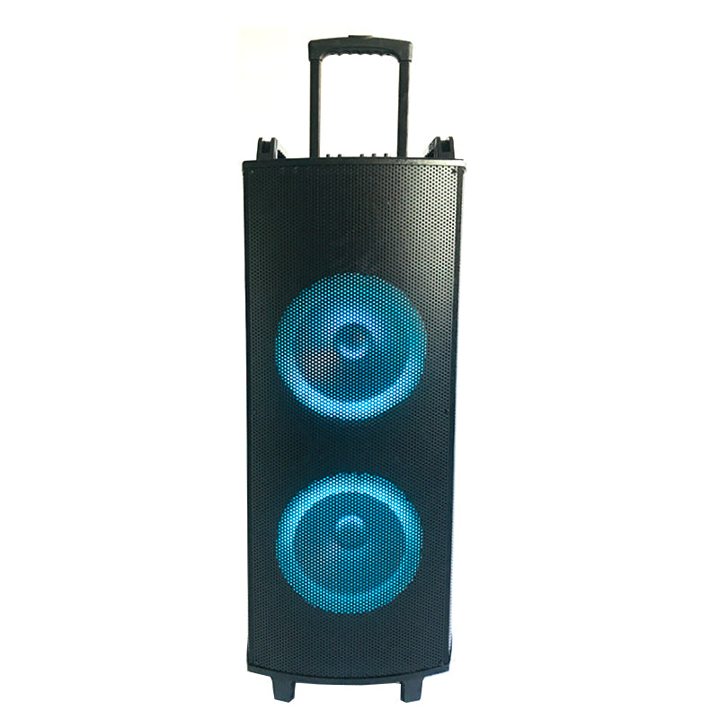 2×10"big power wooden active speaker with good sound quality and beautiful led light