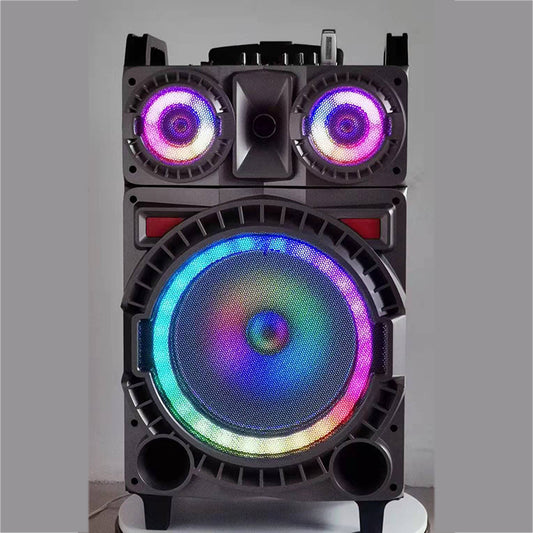 1X12" outdoor wireless woofer trolley speaker with microphone and super bass