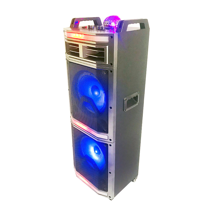 2×10"Best Seller  High Power Wireless Blue tooth Wooden Karaoke Party speaker