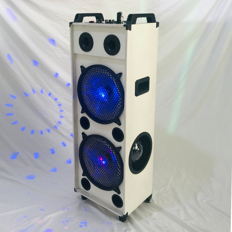 2X12" Dual Speakers Subwoofer Portable Speaker With LED Light Colorful