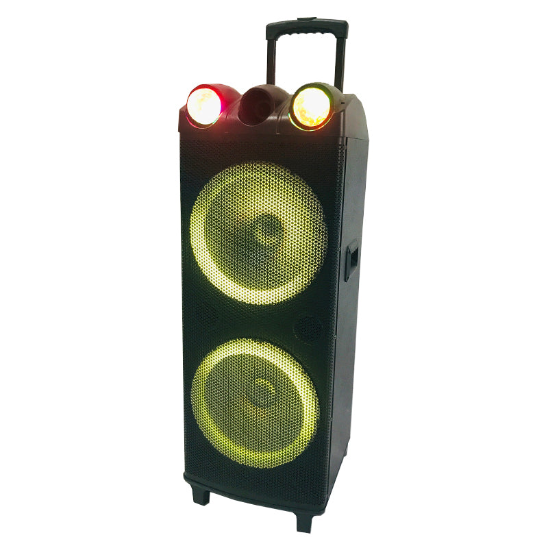 2X12" New Outdoor Trolley Subwoofer Stereo Rechargeable Karaoke Speaker