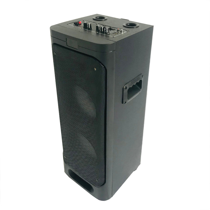 2X8" multifunction trolley speaker DJ party super sound speaker with fm