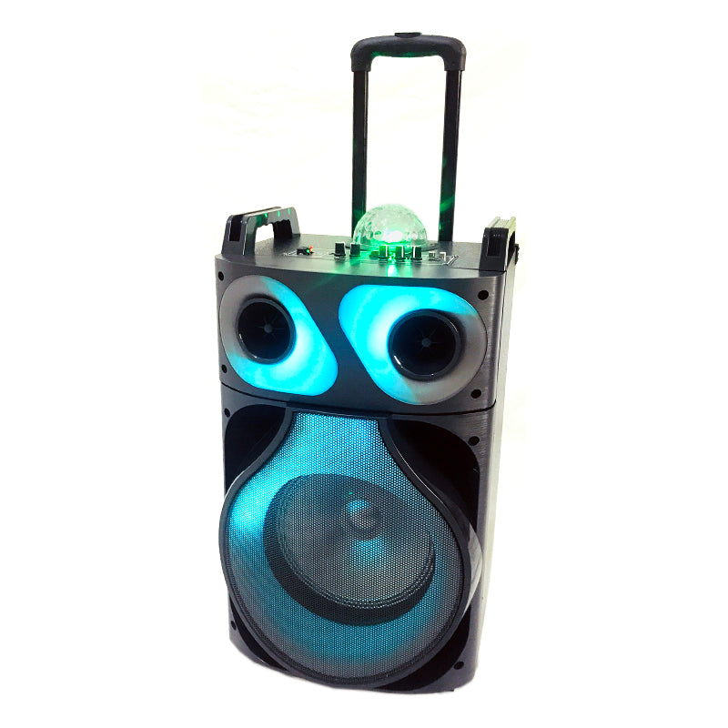 1X10"party speaker wireless portable trolley wooden speaker for indoor and outdoor