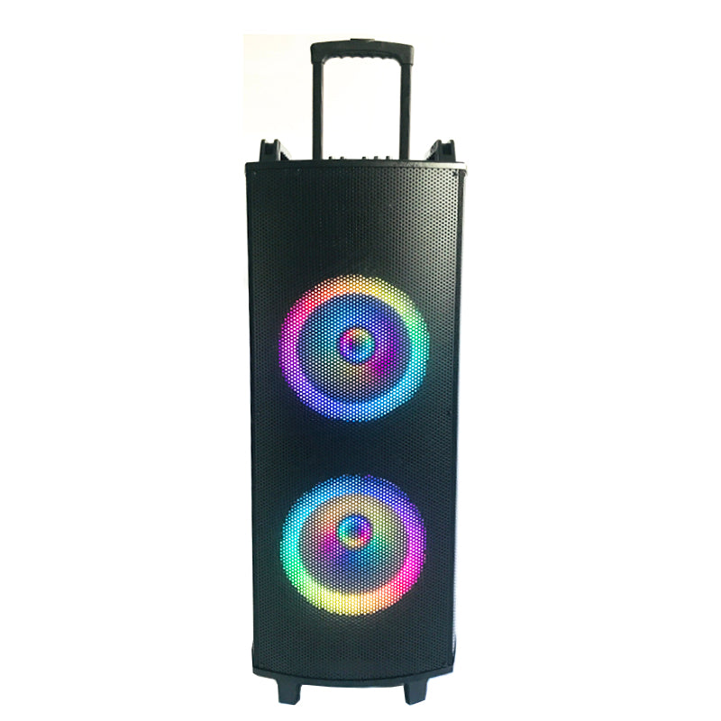 2×10"big power wooden active speaker with good sound quality and beautiful led light