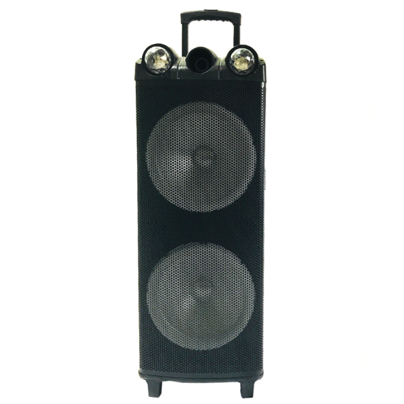 2X12" New Outdoor Trolley Subwoofer Stereo Rechargeable Karaoke Speaker