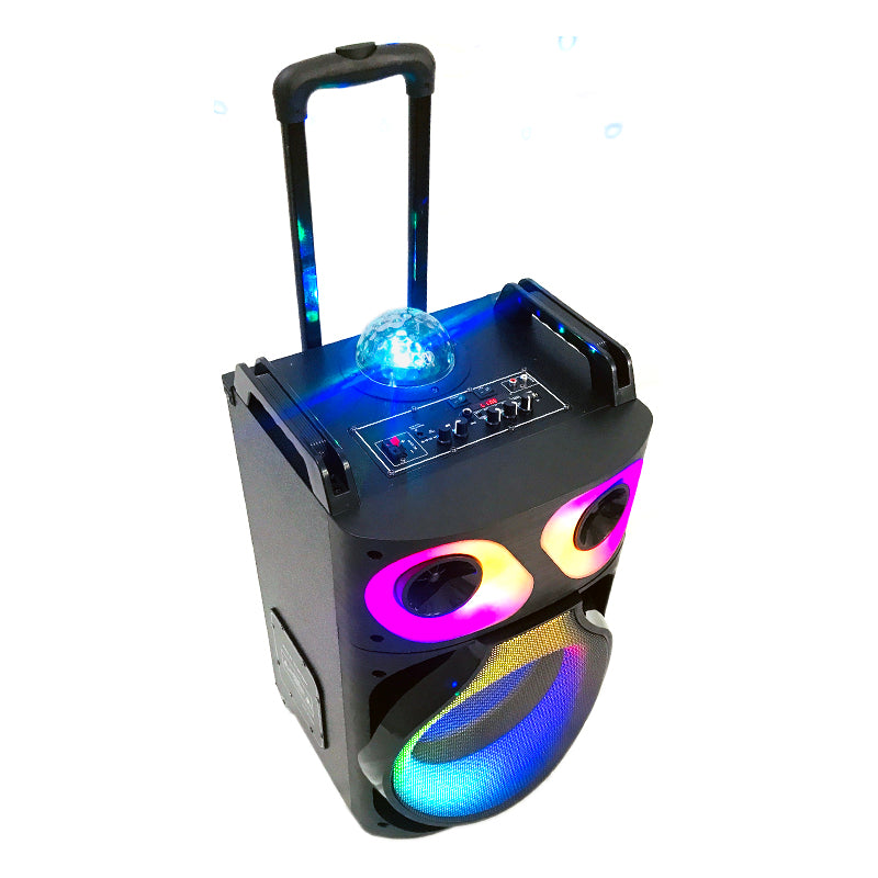 1X10"party speaker wireless portable trolley wooden speaker for indoor and outdoor