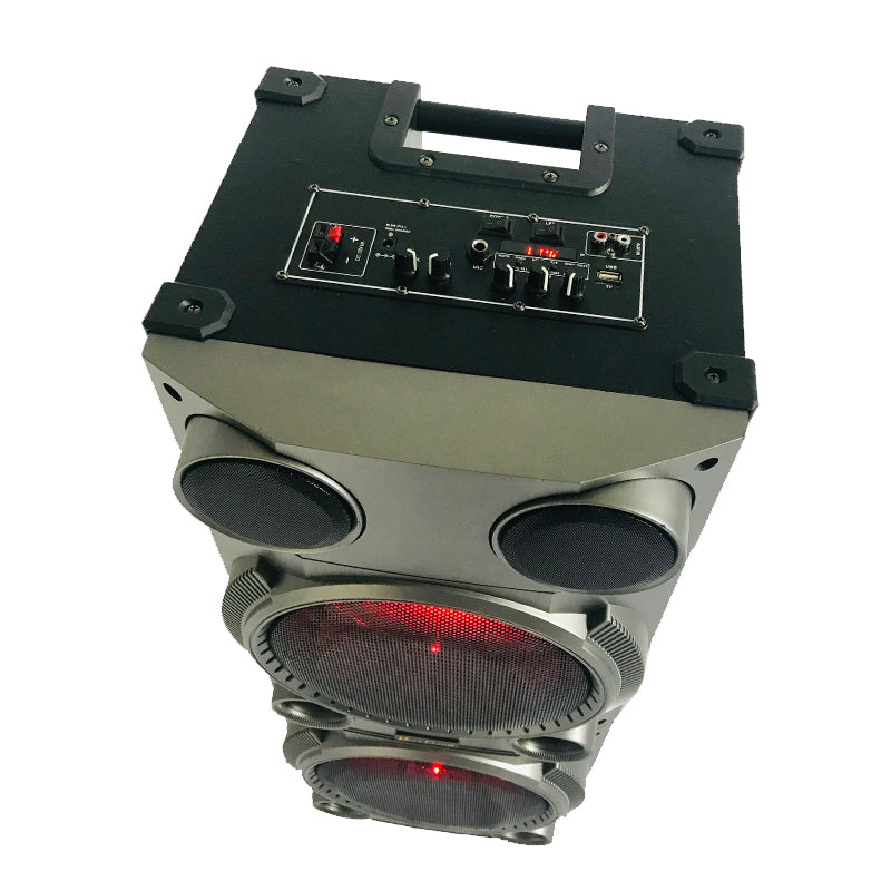 2×10"Trolley speaker DJ Speaker with Disco Party Light Professional Stage woffer