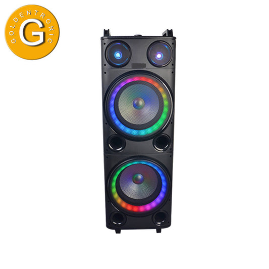 2X10" Super Quality Portable Outdoor Multimedia Wireless Sound Speaker With Colorful Lights