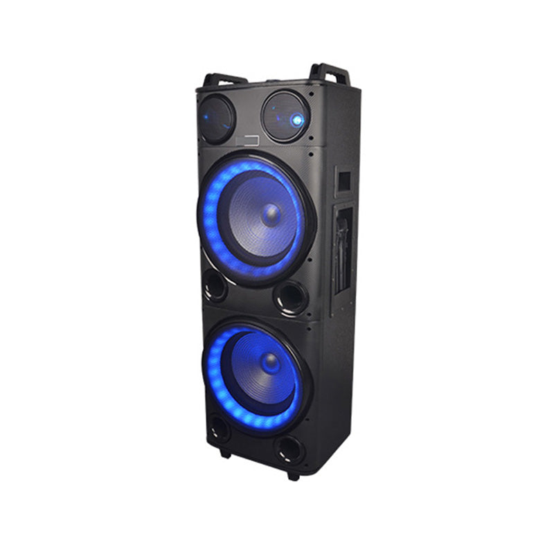 2X10" Super Quality Portable Outdoor Multimedia Wireless Sound Speaker With Colorful Lights