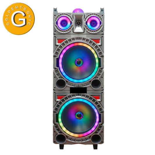 2X10" Outdoor Trolley Portable Music Player Speaker With USB SD TF