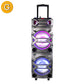 2×10"Wooden Case USB SD BT FM AUX MIC Input Disco LED Light Professional Audio Speaker