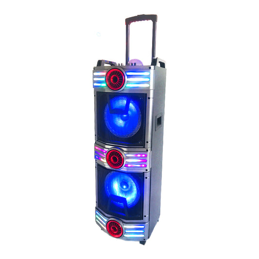 2X10" Hot salleing wireless dj speaker protble bass speaker for party with led light