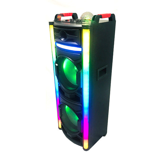 2X10" Portable Sound Stage Spekear With Flashing Light
