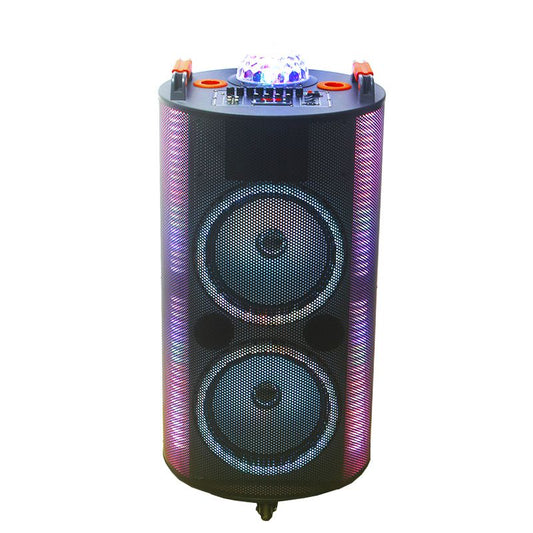 2X12" Portable Multimedia Cylinder Bluetooth Speaker