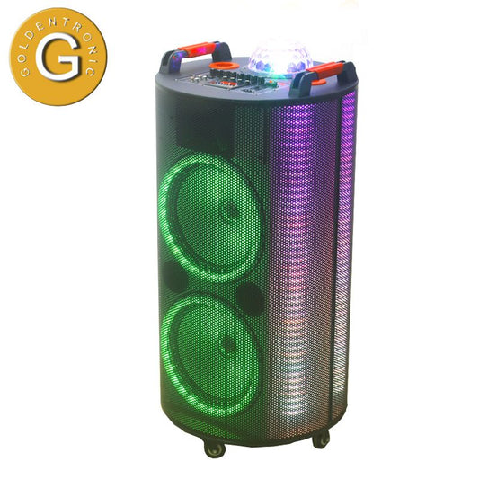 2X12" Portable Multimedia Cylinder Bluetooth Speaker