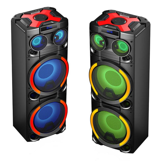 2X10" 1000W Partybox Karaoke Bass Portable bt Handle speaker with Pull