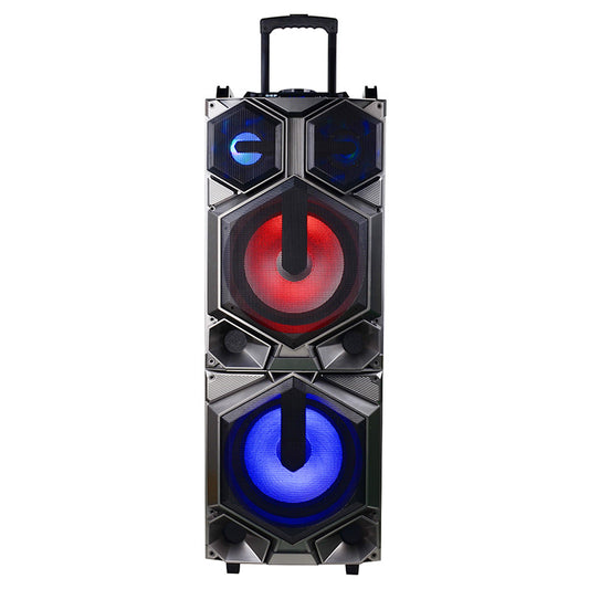 2×12’’ Fashionable Party Trolley portable speaker with microphone