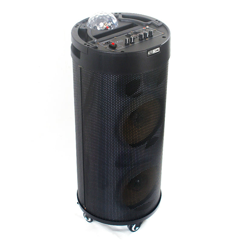 2X8" Portable Multimedia Cylinder Bluetooth Speaker