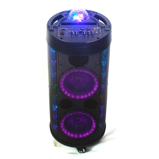 2X8" Portable Multimedia Cylinder Bluetooth Speaker
