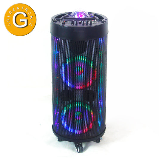2X8" Portable Multimedia Cylinder Bluetooth Speaker