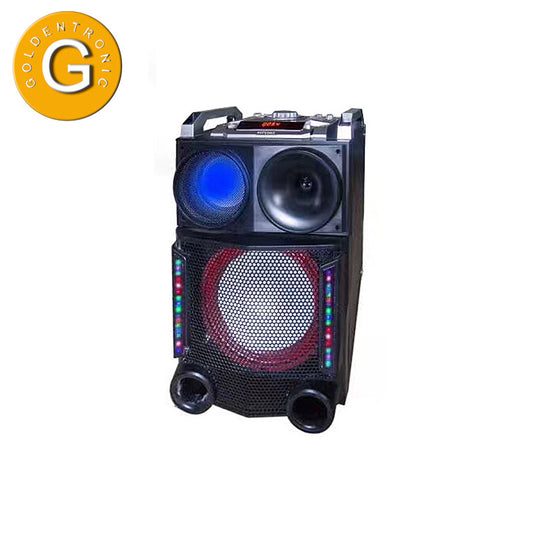 1X12" multimedia mobile trolley portable speaker with handle and wheels